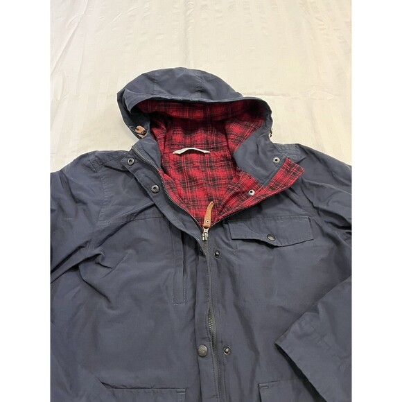 Woolrich Women's Transition Lined Mountain Parka Navy Red Plaid Flannel Size M - Picture 3 of 8